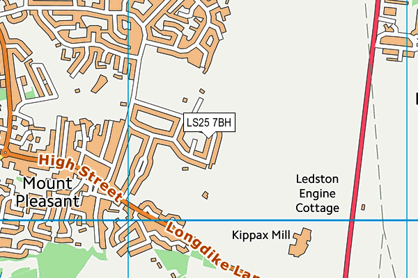 LS25 7BH map - OS VectorMap District (Ordnance Survey)