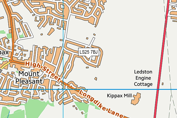 LS25 7BJ map - OS VectorMap District (Ordnance Survey)