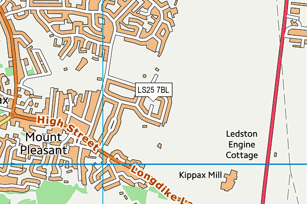 LS25 7BL map - OS VectorMap District (Ordnance Survey)
