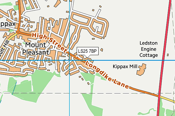 LS25 7BP map - OS VectorMap District (Ordnance Survey)