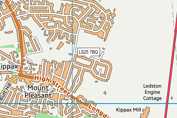 LS25 7BQ map - OS VectorMap District (Ordnance Survey)