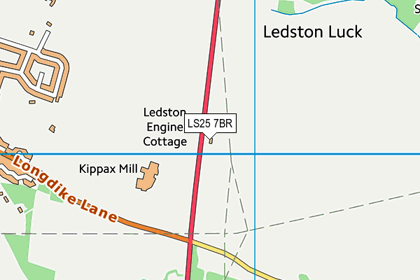 LS25 7BR map - OS VectorMap District (Ordnance Survey)
