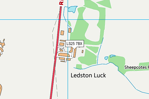 LS25 7BX map - OS VectorMap District (Ordnance Survey)
