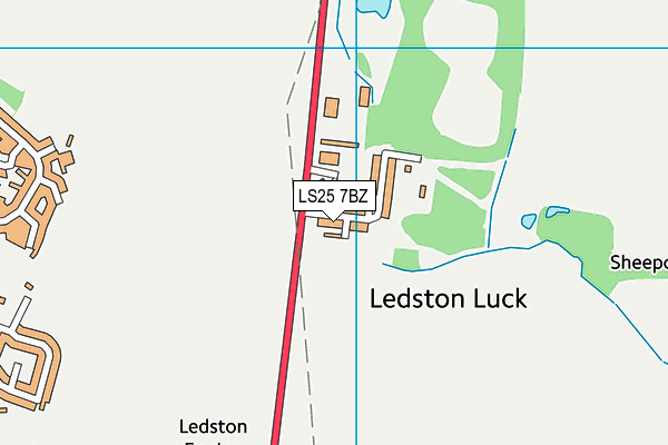 LS25 7BZ map - OS VectorMap District (Ordnance Survey)