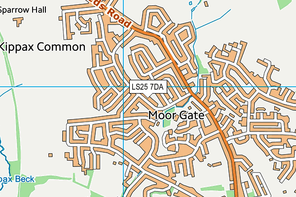 LS25 7DA map - OS VectorMap District (Ordnance Survey)