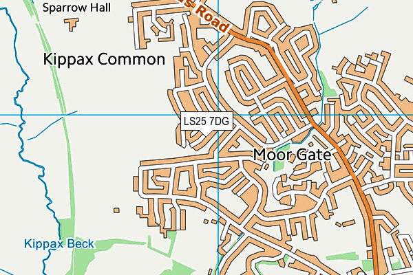 LS25 7DG map - OS VectorMap District (Ordnance Survey)