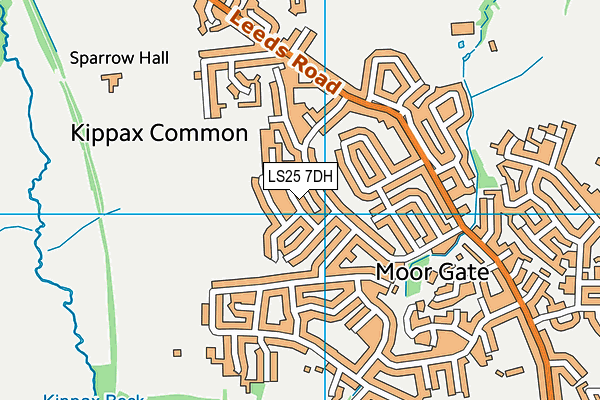 LS25 7DH map - OS VectorMap District (Ordnance Survey)
