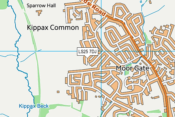 LS25 7DJ map - OS VectorMap District (Ordnance Survey)