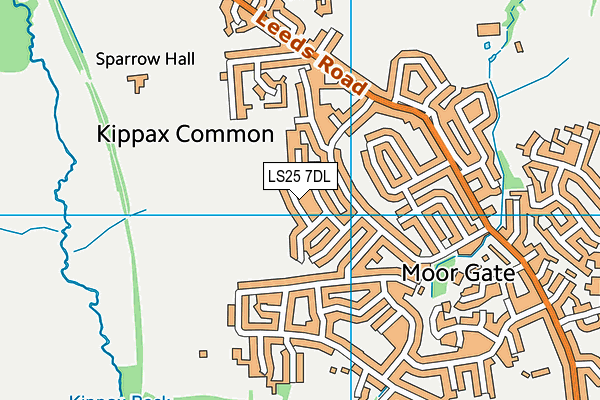 LS25 7DL map - OS VectorMap District (Ordnance Survey)