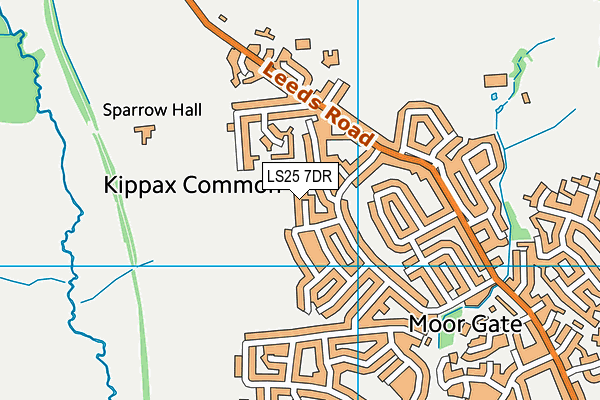 LS25 7DR map - OS VectorMap District (Ordnance Survey)