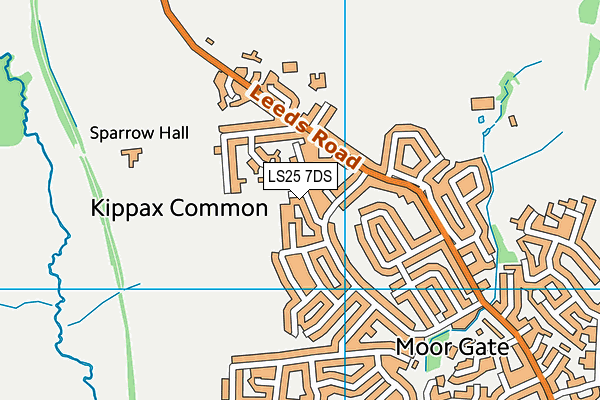 LS25 7DS map - OS VectorMap District (Ordnance Survey)