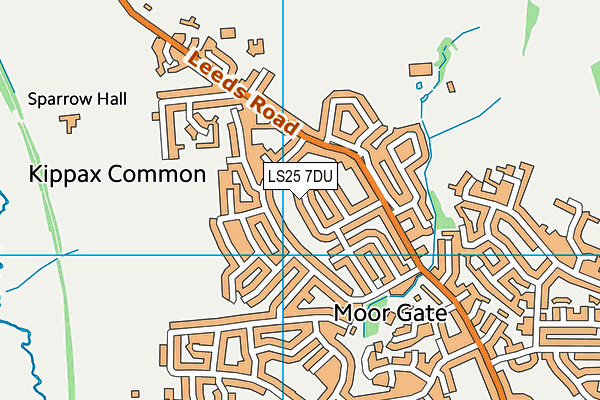 LS25 7DU map - OS VectorMap District (Ordnance Survey)