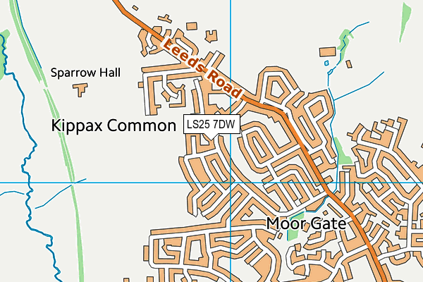 LS25 7DW map - OS VectorMap District (Ordnance Survey)