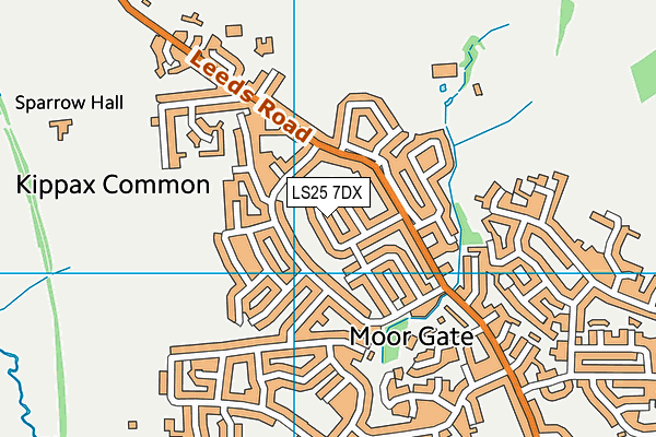 LS25 7DX map - OS VectorMap District (Ordnance Survey)
