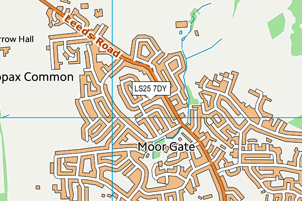 LS25 7DY map - OS VectorMap District (Ordnance Survey)