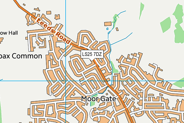 LS25 7DZ map - OS VectorMap District (Ordnance Survey)
