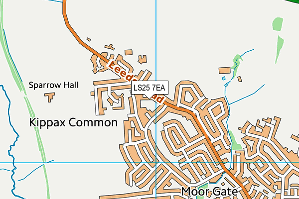 LS25 7EA map - OS VectorMap District (Ordnance Survey)