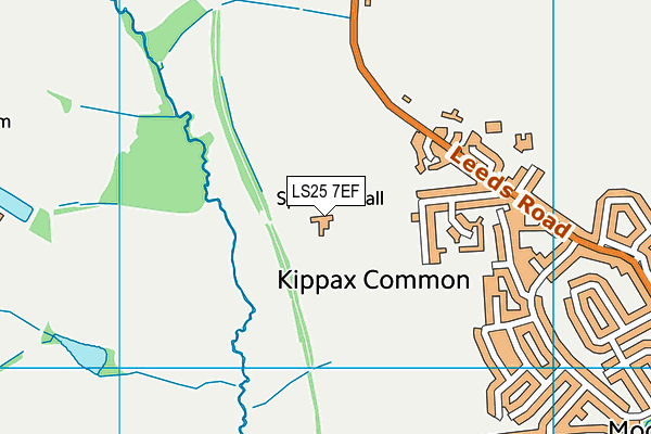 LS25 7EF map - OS VectorMap District (Ordnance Survey)