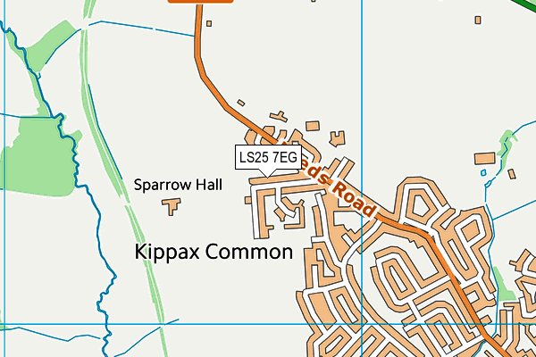 LS25 7EG map - OS VectorMap District (Ordnance Survey)