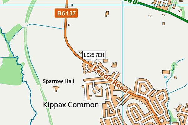 LS25 7EH map - OS VectorMap District (Ordnance Survey)