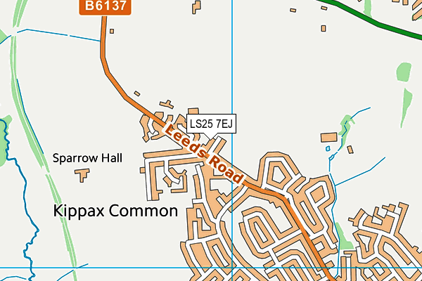 LS25 7EJ map - OS VectorMap District (Ordnance Survey)