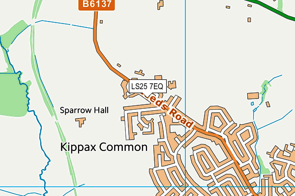 LS25 7EQ map - OS VectorMap District (Ordnance Survey)