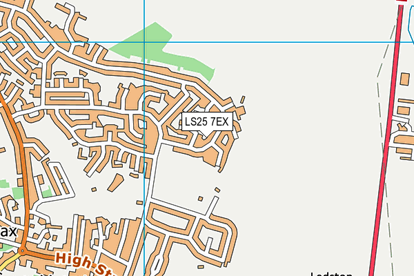 LS25 7EX map - OS VectorMap District (Ordnance Survey)