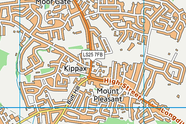 LS25 7FB map - OS VectorMap District (Ordnance Survey)