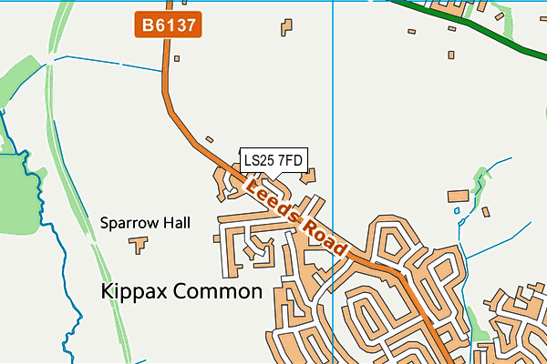 LS25 7FD map - OS VectorMap District (Ordnance Survey)