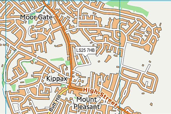 LS25 7HB map - OS VectorMap District (Ordnance Survey)