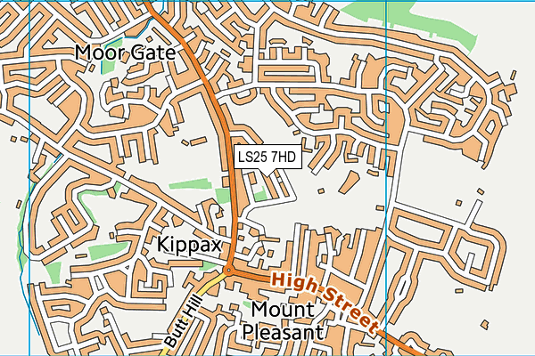 LS25 7HD map - OS VectorMap District (Ordnance Survey)