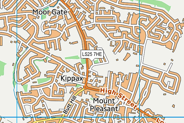 LS25 7HE map - OS VectorMap District (Ordnance Survey)