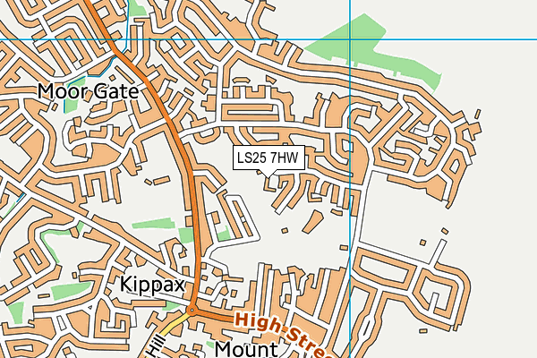 LS25 7HW map - OS VectorMap District (Ordnance Survey)