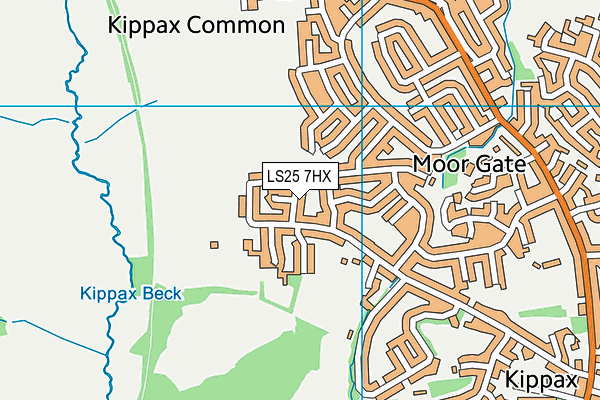 LS25 7HX map - OS VectorMap District (Ordnance Survey)