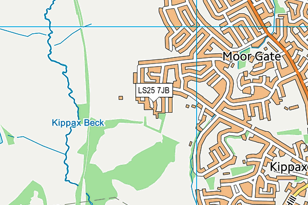 LS25 7JB map - OS VectorMap District (Ordnance Survey)