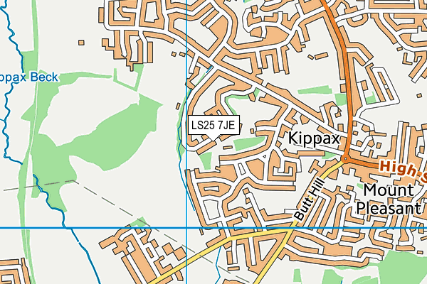 LS25 7JE map - OS VectorMap District (Ordnance Survey)
