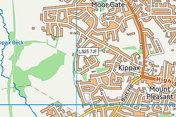 LS25 7JF map - OS VectorMap District (Ordnance Survey)