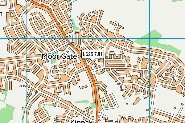 LS25 7JH map - OS VectorMap District (Ordnance Survey)