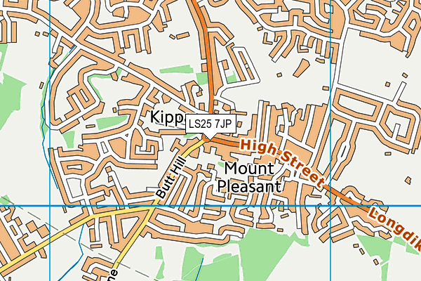 LS25 7JP map - OS VectorMap District (Ordnance Survey)