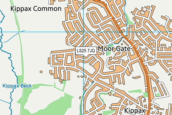 LS25 7JQ map - OS VectorMap District (Ordnance Survey)
