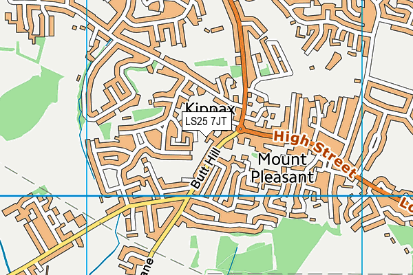 LS25 7JT map - OS VectorMap District (Ordnance Survey)