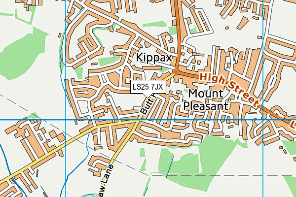 LS25 7JX map - OS VectorMap District (Ordnance Survey)