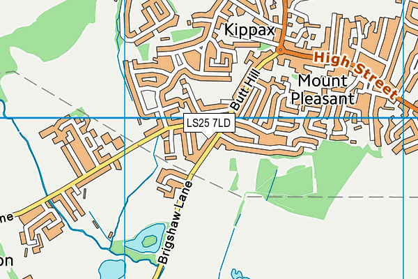 LS25 7LD map - OS VectorMap District (Ordnance Survey)