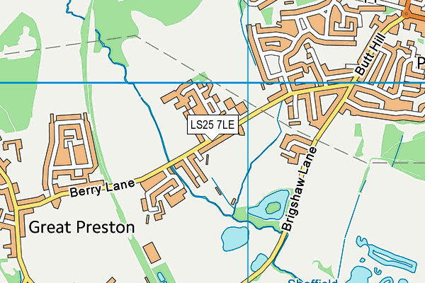 LS25 7LE map - OS VectorMap District (Ordnance Survey)