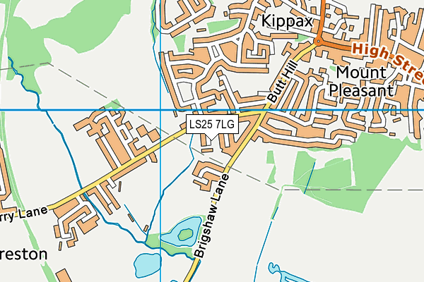 LS25 7LG map - OS VectorMap District (Ordnance Survey)