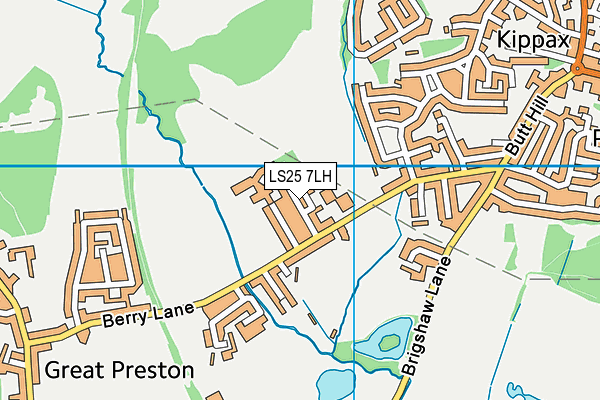 LS25 7LH map - OS VectorMap District (Ordnance Survey)