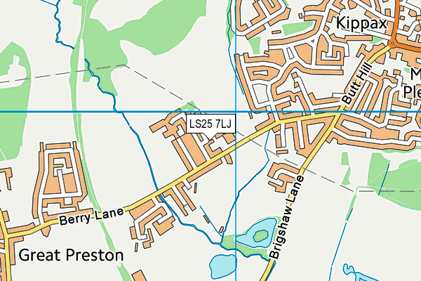 LS25 7LJ map - OS VectorMap District (Ordnance Survey)