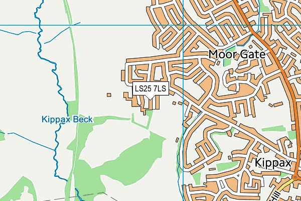 LS25 7LS map - OS VectorMap District (Ordnance Survey)