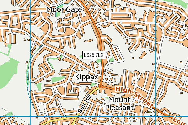 LS25 7LX map - OS VectorMap District (Ordnance Survey)