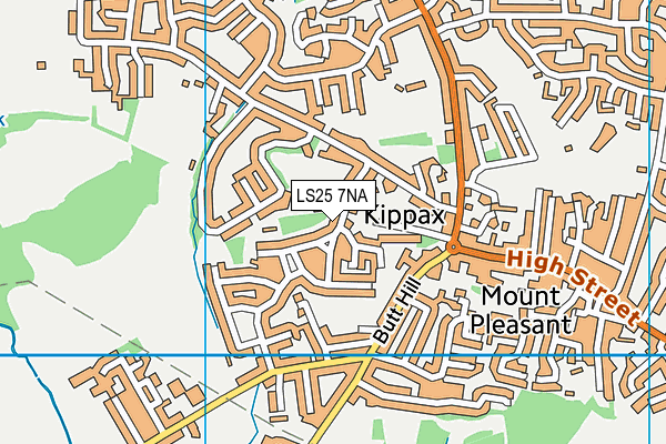 LS25 7NA map - OS VectorMap District (Ordnance Survey)